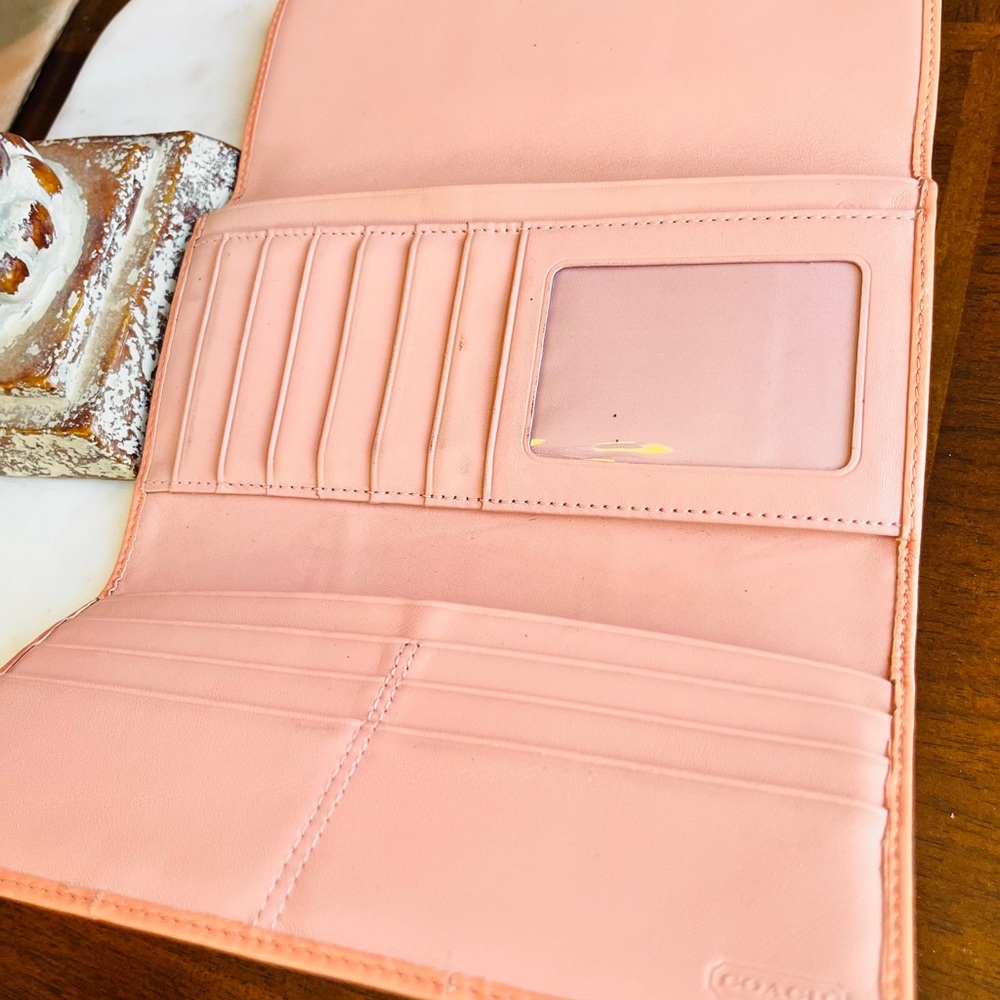 Coach Elegant Peach Smooth Leather Clutch/Wallet w/Gold-Tone Hardware (GUC) - Picture 10 of 10